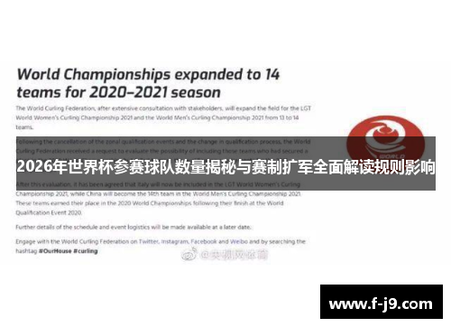 2026年世界杯参赛球队数量揭秘与赛制扩军全面解读规则影响